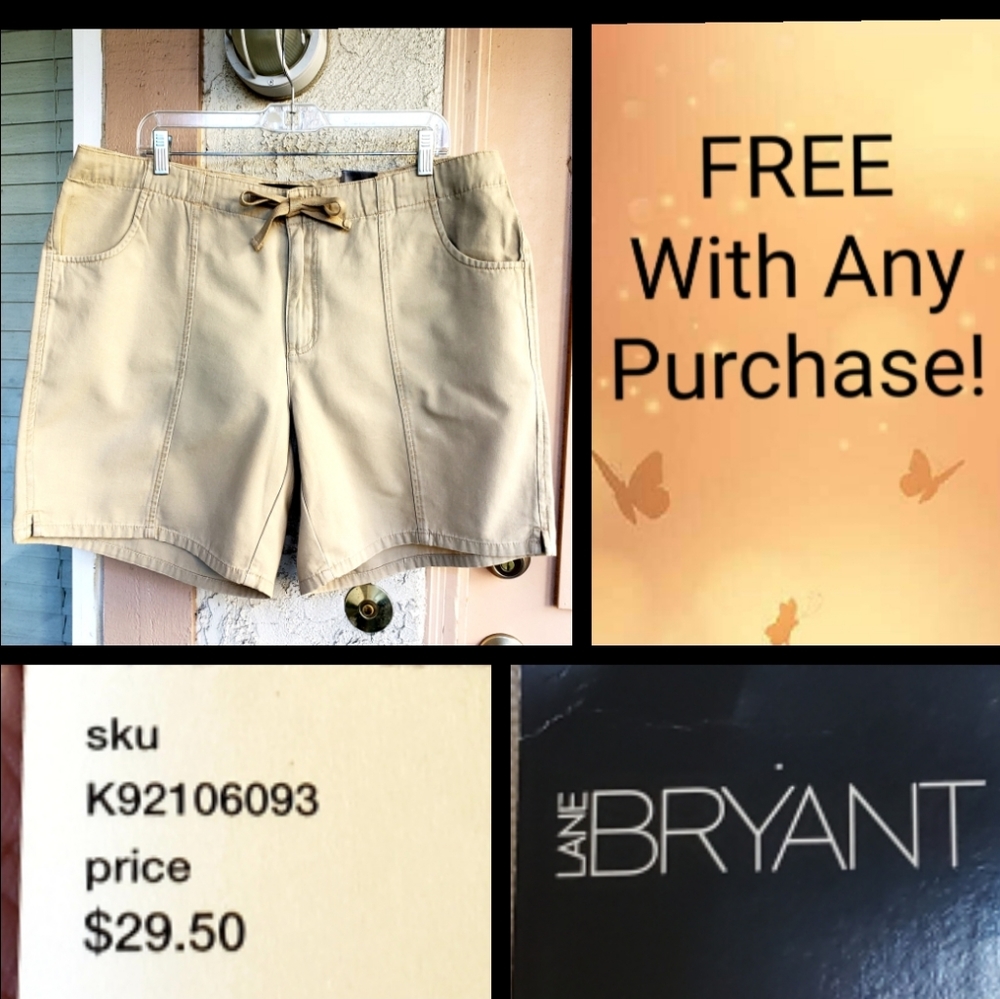 NEW $29.50 women LANE BRYANT cotton shorts 16